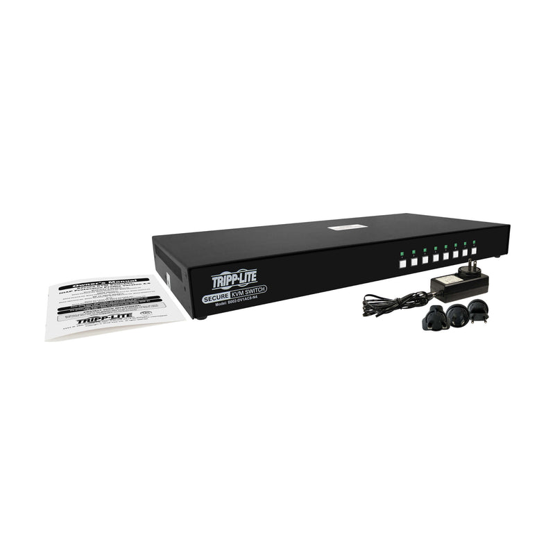 Eaton Tripp Lite 8-Port NIAP PP4.0-Certified Secure DVI KVM Switch with Audio & CAC – TAA, DVI-I, USB, 2560x1600@60Hz