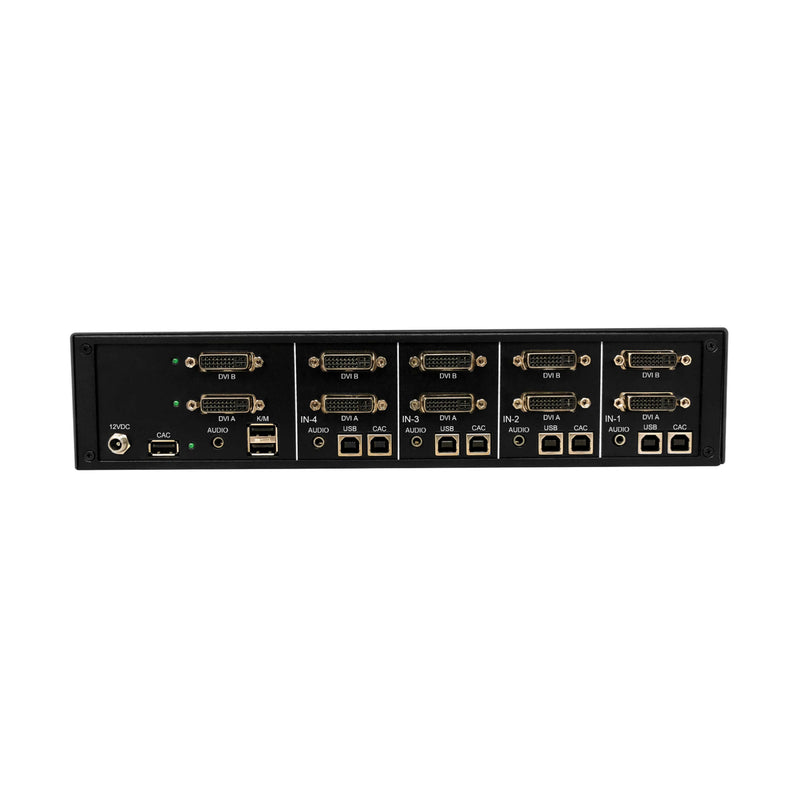 Eaton B002-DV2AC4-N4 Secure 4-Port Dual-Head DVI KVM Switch, NIAP PP4.0, CAC, Audio, TAA