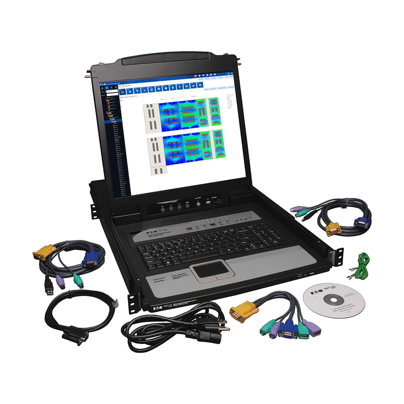 Eaton Tripp Lite B020-U16-19-IP NetDirector 16-Port Rack-Mount Console IP KVM Switch with 19" LCD, TAA