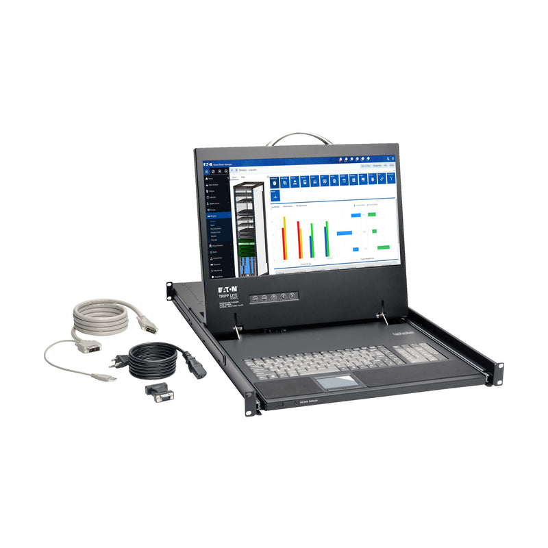 Eaton Tripp Lite Series 1U Rack-Mount Console with 19" LCD, DVI/VGA, USB 2.0 Pass-Through, TAA – B021-000-19-HD