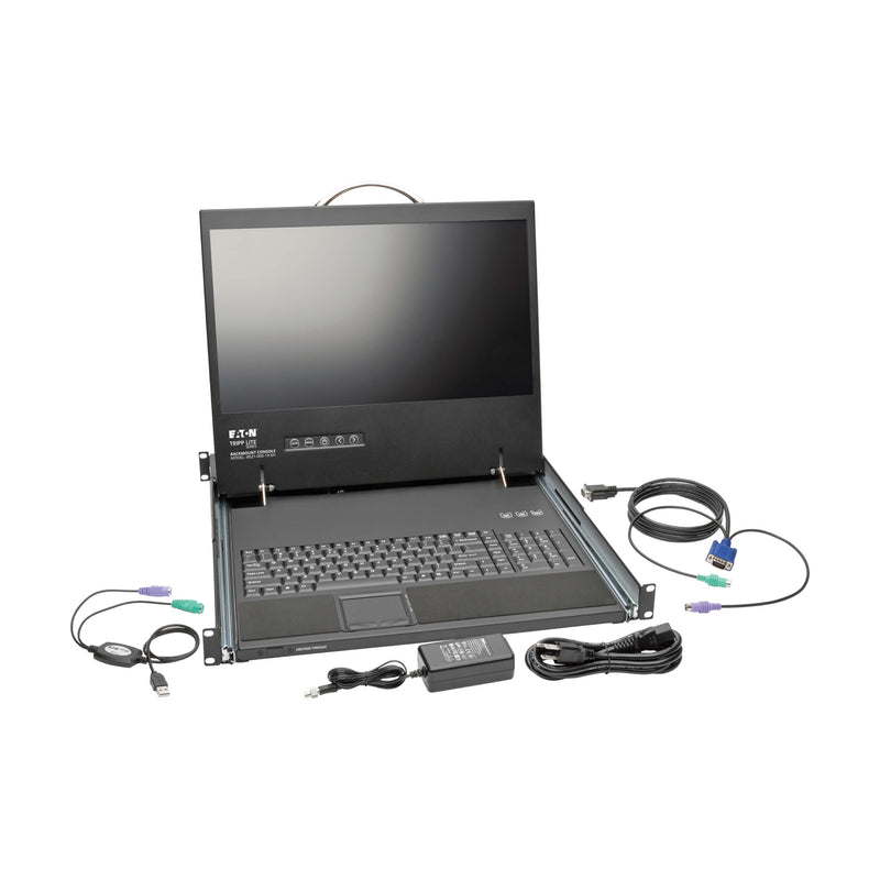 Eaton Tripp Lite B021-000-19-SH 1U Short-Depth Rackmount Console with 19" LCD Display and USB/PS2 Support