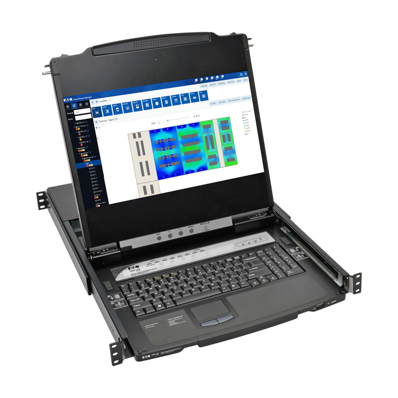 Tripp Lite B030-008-17-IP NetDirector 8-Port 1U Rack-Mount Console HDMI KVM Switch with 17" LCD and IP Remote Access, Dual Rail, TAA-Compliant