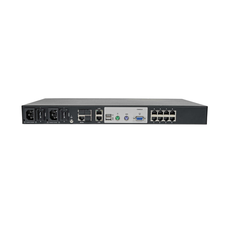 Eaton Tripp Lite NetDirector B064-008-01-IPG 8-Port Cat5 KVM over IP Switch with Virtual Media, Dual Power, 1 Local & 1 Remote User, 1U Rackmount, TAA