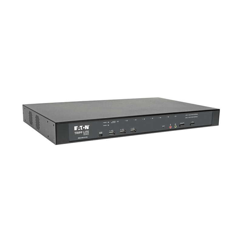 Eaton Tripp Lite NetDirector B064-008-01-IPG 8-Port Cat5 KVM over IP Switch with Virtual Media, Dual Power, 1 Local & 1 Remote User, 1U Rackmount, TAA
