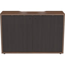 Middle Atlantic C3K2D1HB9A6ZPLBK 2 Bay Credenza HPL Woodkit - Montana Walnut Cabinet with Blackened Legno Doors Middle Atlantic