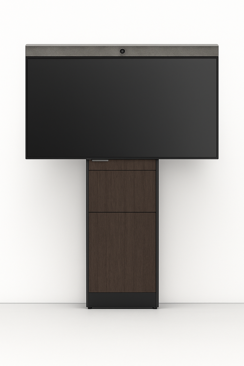 Salamander Designs STR170/FH1/WO/BK Strut70 Single Mount Display Stand, Wenge Oak Front, Black Trim