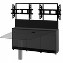 Salamander Designs Unifi Huddle™ Dual Display Cabinet – Siena, Black Oak Veneer, Satin Nickel Finish