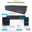 16-Port Secure Pro DVI-I KVM Switch with Audio and CAC (CK4-D116C)