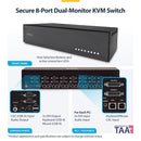 StarTech.com 8-Port Dual-Head Secure Pro DVI-I KVM Switch with Audio and CAC (CK4-D208C)