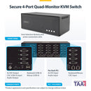 StarTech Secure 4-Port Quad-Head DVI-I KVM Switch with Audio and CAC (CK4-D404C)