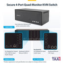 Secure 4-Port Quad-Head DisplayPort KVM Switch with Audio and CAC (CK4-P404C)