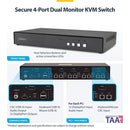 Secure 4-Port DisplayPort KVM Switch with Audio, CAC and Preview Screen (CK4-PS104C)