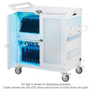 Eaton Tripp Lite Safe-IT Hospital-Grade UV Charging Cart, 32 USB Ports, Antimicrobial, White
