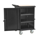 Locking Mobile Storage Cart for Laptops & Tablets with Power Outlets – Black