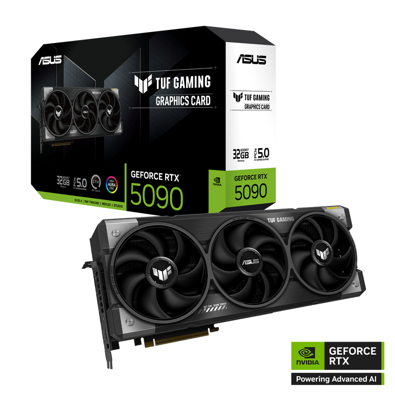 ASUS TUF Gaming GeForce RTX 5090 OC Edition 32GB GDDR7 Graphics Card (PCIe 5.0, HDMI 2.1b / DP 2.1b, 3.6-slot, Axial-tech Fans, Vapor Chamber, Dual BIOS, ARGB)