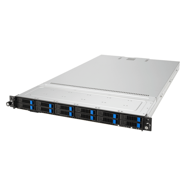ASUS RS700A-E12-RS12U-16W10G 1U Dual-Socket Server with AMD EPYC 9004 CPUs, DDR5 Memory, PCIe 5.0, and 12 Hot-Swap Bays