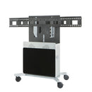 AVTEQ ELT-2100L-B Dual Display Floor Stand with 10RU Cabinet & Powered Speakers
