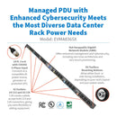 Eaton EVMA8365X 3-Phase Managed Rack PDU G4, 208V, 42 Outlets, 40A, 14.4kW, CS8365, 10 ft Cord, 0U Vertical