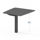Salamander Designs Unifi Huddle™ Lite Table – 2–3 Person, Graphite Frame, Satin Black Seamless Top