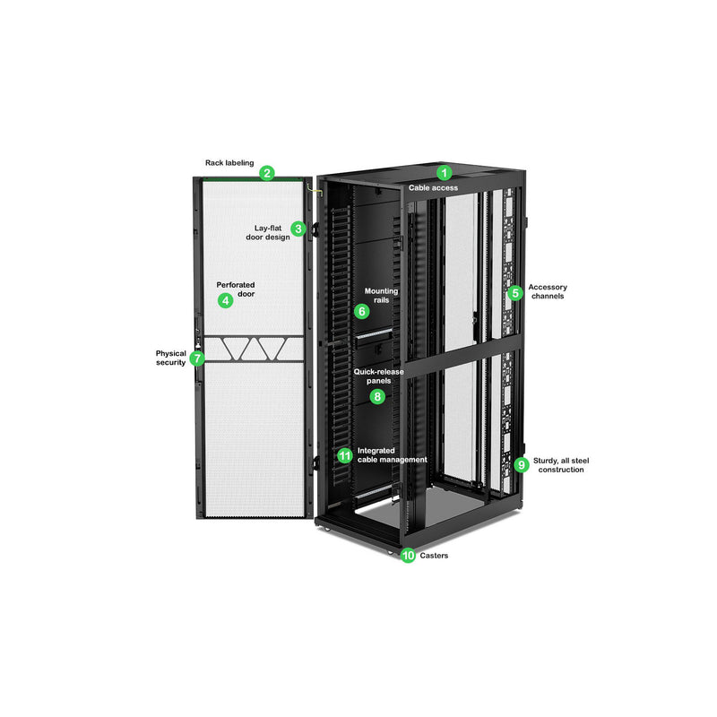 APC NetShelter SX Networking Enclosure 48U, 750x1200mm, Black [TAA]