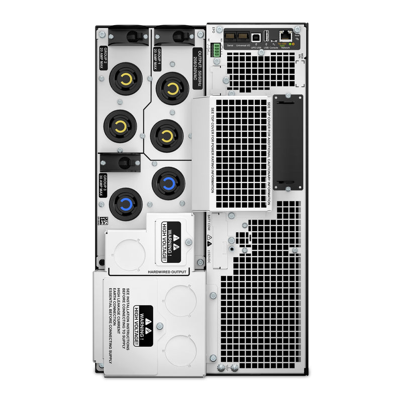 APC Smart-UPS On-Line, 8kVA/8kW, Rack/Tower, 208V, 4x L6-20R + 2x L6-30R, Network Card, Extended Runtime, TAA