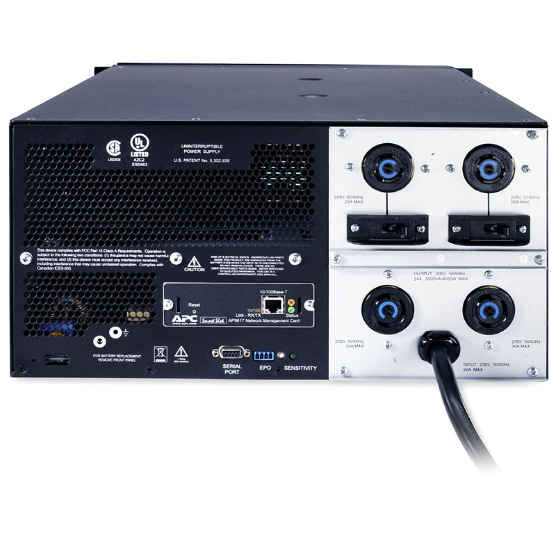 APC Smart-UPS SUA5000RMT5U | 5000 VA / 4000 W | 208 V Rack-/Tower-mount 5U UPS with Network Card