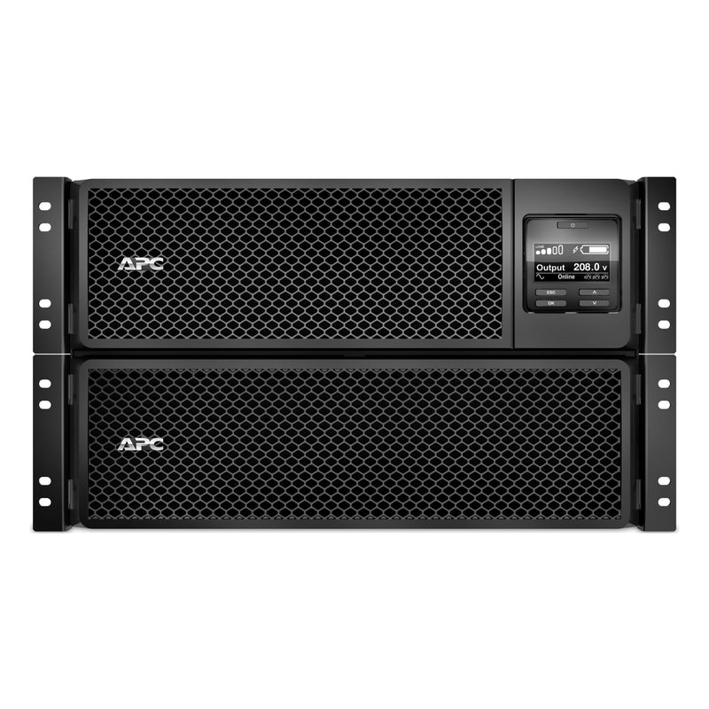 APC Smart-UPS On-Line SRT10KRMXLT30, 10kVA/10kW, 6U Rackmount, 208V, 6x L6-30R, Network Card, W/ Rail Kit
