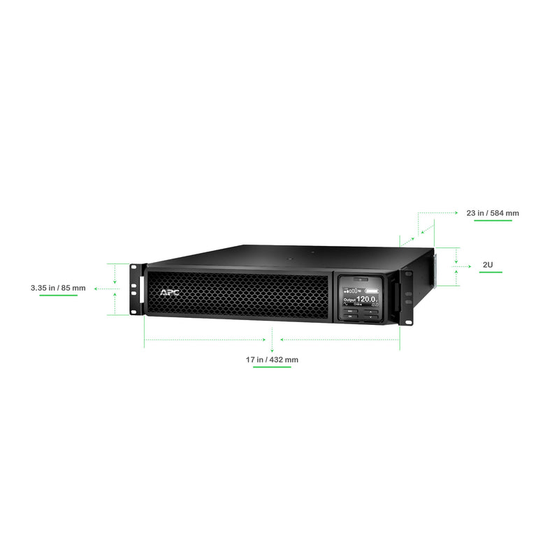 APC Smart-UPS On-Line 2200VA Rackmount 2U UPS, 120V, Network Card, Rail Kit