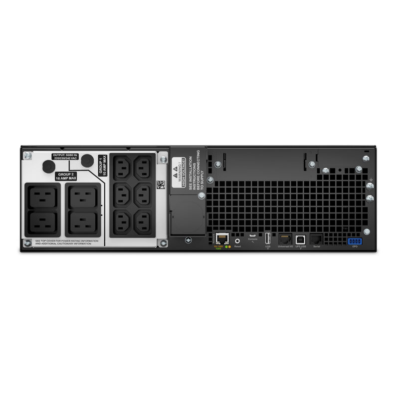 APC Smart-UPS On-Line, 5kVA/4.5kW, Rackmount 3U, 230V, 6x C13 + 4x C19 IEC, Network Card, Extended Runtime, w/ Rail Kit