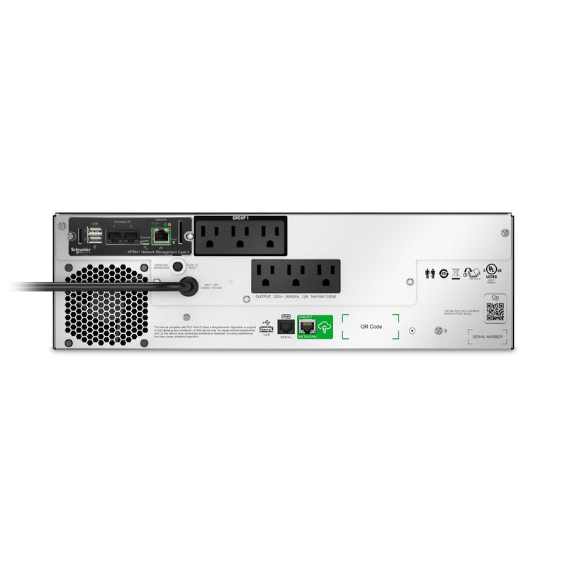 APC Smart-UPS SMTL1500RM3UCNC, 1500VA, 120V, Lithium-ion, 3U Rackmount, Short Depth, SmartConnect+NMC