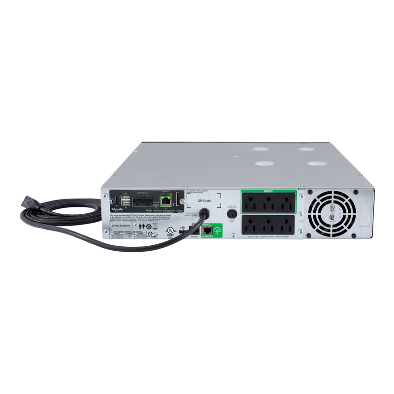 APC Smart-UPS, Line Interactive, 1500VA, Rackmount 2U, 120V, 6x NEMA 5-15R, SmartConnect + Network Card, AVR, LCD