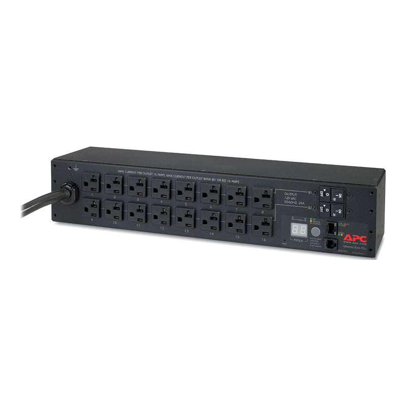 APC NetShelter AP7802B 2U Metered Rack PDU, 30A 120V, 16-Outlets (NEMA 5-20R)