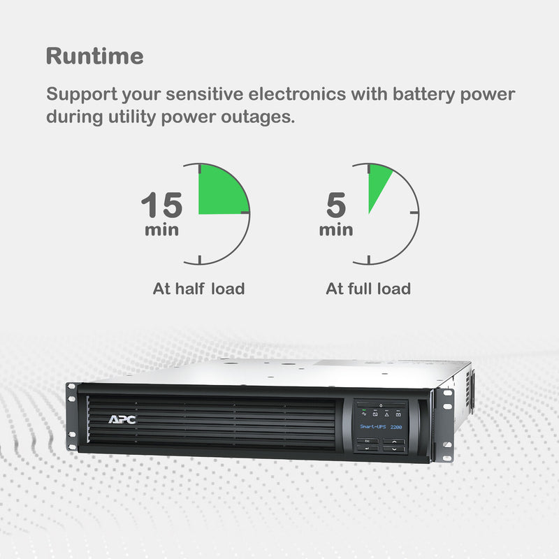 APC Smart-UPS, 2200VA, Line Interactive, Rackmount 2U, 120V, LCD, NMC