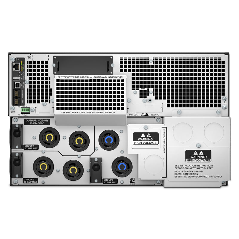 APC Smart-UPS On-Line SRT8KRMXLT, 8kVA/8kW, 6U Rackmount UPS, 208V, L6-20R/L6-30R Outlets