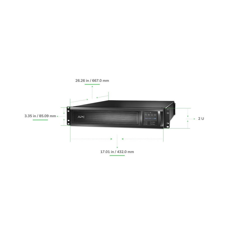 APC Smart-UPS X 2200VA Rack/Tower UPS, 120V, 2U, 8 NEMA Outlets, SmartSlot