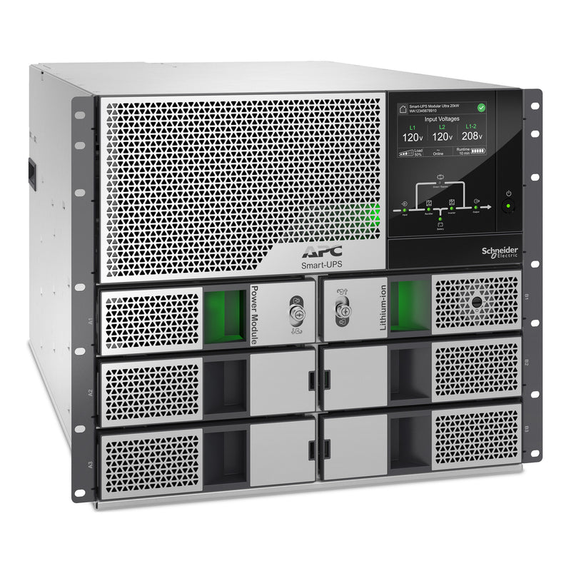 APC Smart-UPS Modular Ultra 5kW (Scalable to 20kW N+1), Li-Ion, Rackmount 9U, w/ NMC