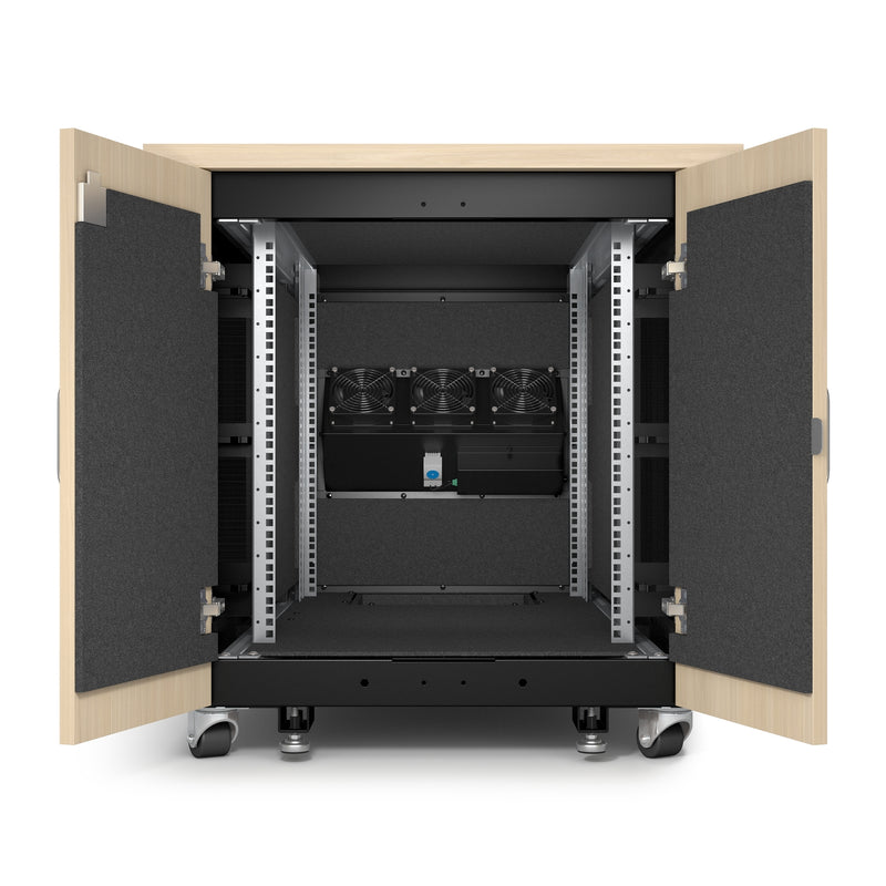 APC NetShelter Soundproof, 12U Server Rack Enclosure, 120V, Maple [TAA]