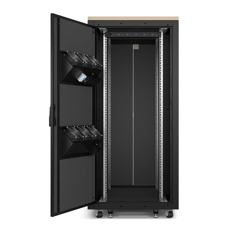 APC NetShelter Soundproof Rack, 32U, 120V, Maple Finish, w/ PDU [TAA]