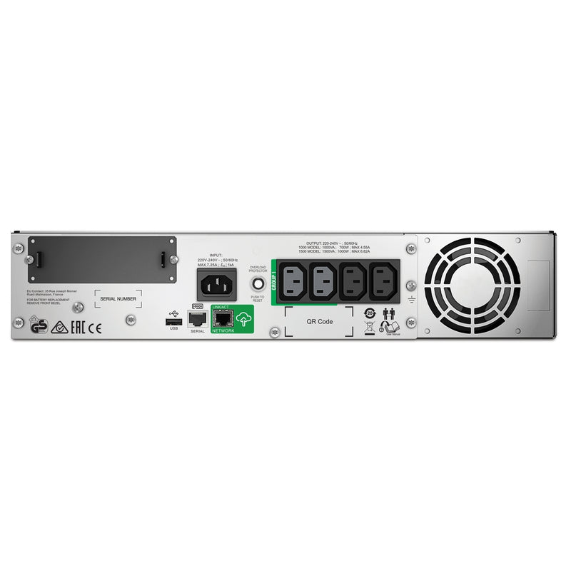 APC Smart-UPS SMT1500RMI2UC – 1500VA, 230V, Line-Interactive, Rackmount 2U with SmartConnect and LCD Display