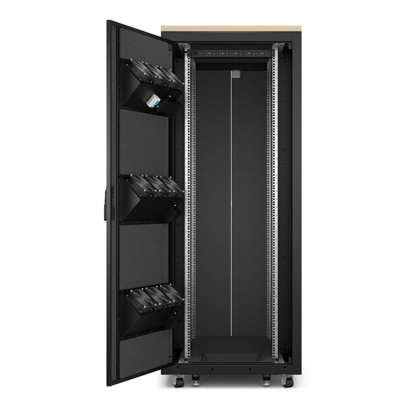 APC NetShelter Soundproof Rack Enclosure, 38U, 120V, Maple Finish [TAA]