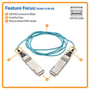 Eaton Tripp Lite QSFP28 Active Optical Cable 100GbE AOC Aqua 1m