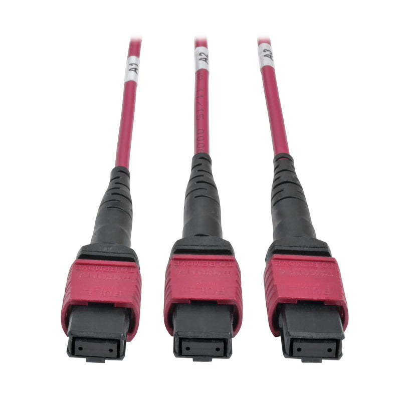 Eaton Tripp Lite N48K-15M8L60-B 1U OM4 Fiber Breakout Patch Panel, 40/100Gb to 10/25Gb, 60 LC Duplex Ports