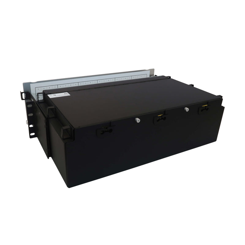 Eaton N48S-24M8L4-10 Preloaded 3U Fiber Patch Panel, 24x (12F MTP/MPO-APC to 4x LC Duplex F/F), OS2 Singlemode, 10 m