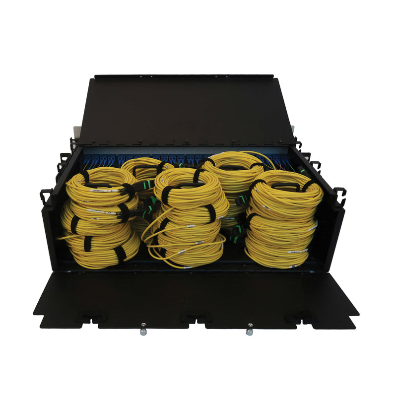 Eaton N48S-24M8L4-10 Preloaded 3U Fiber Patch Panel, 24x (12F MTP/MPO-APC to 4x LC Duplex F/F), OS2 Singlemode, 10 m