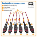 Tripp Lite MTP/MPO OM4 Base-8 Multimode Fiber Trunk Cable, 24-Strand, 61m Magenta (N858-61M-3X8-MG)