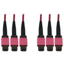 Tripp Lite OM4 MPO Fiber Optic Cable 40/100/400G, 15m, Magenta