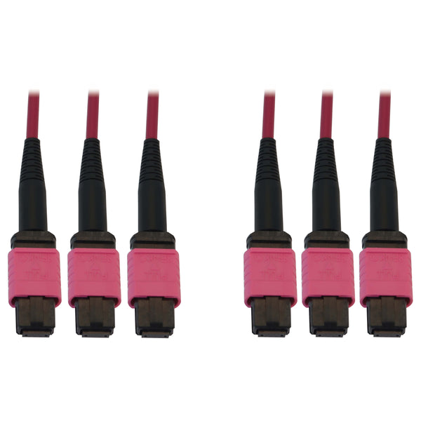 Eaton N858B-38M-3X8MG 40/100G OM4 Multimode Fiber Optic Cable (3x8F MTP/MPO-PC, LSZH, Magenta, 38 m)