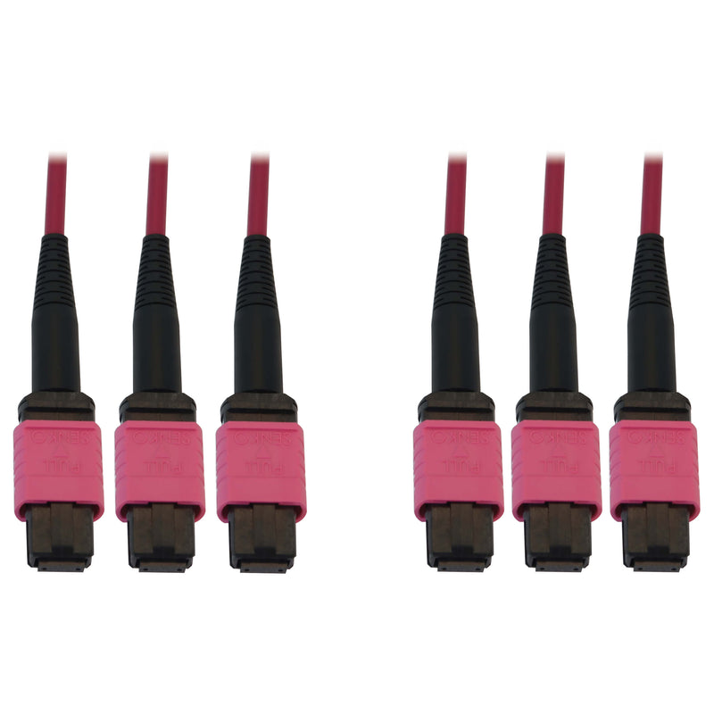 Eaton N858B-38M-3X8MG 40/100G OM4 Multimode Fiber Optic Cable (3x8F MTP/MPO-PC, LSZH, Magenta, 38 m)