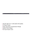 CyberPower Basic 3-Phase Rackmount Power Distribution Unit, 50A 200–240V, 36-Outlets (30x C13, 6x C19), 14.5kW, 0U Vertical (PDU13104)
