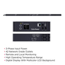 CyberPower Monitored 3-Phase Rackmount PDU, 42-Outlets (36x C13 + 6x C19), 200–240V, 50A Input, Network Management (PDU33108)